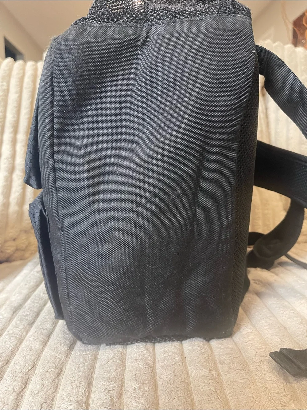 Reebok Black Backpack with Neon Lime Zipper Accents